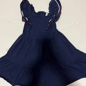 Janie and Jack Navy Dress with Red Trim